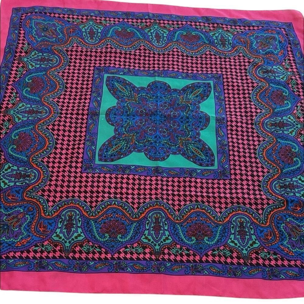 Axcess Pink and Blue Paisley Scarf